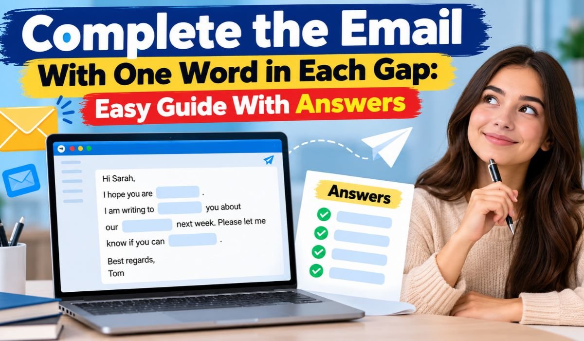 complete the email with one word in each gap